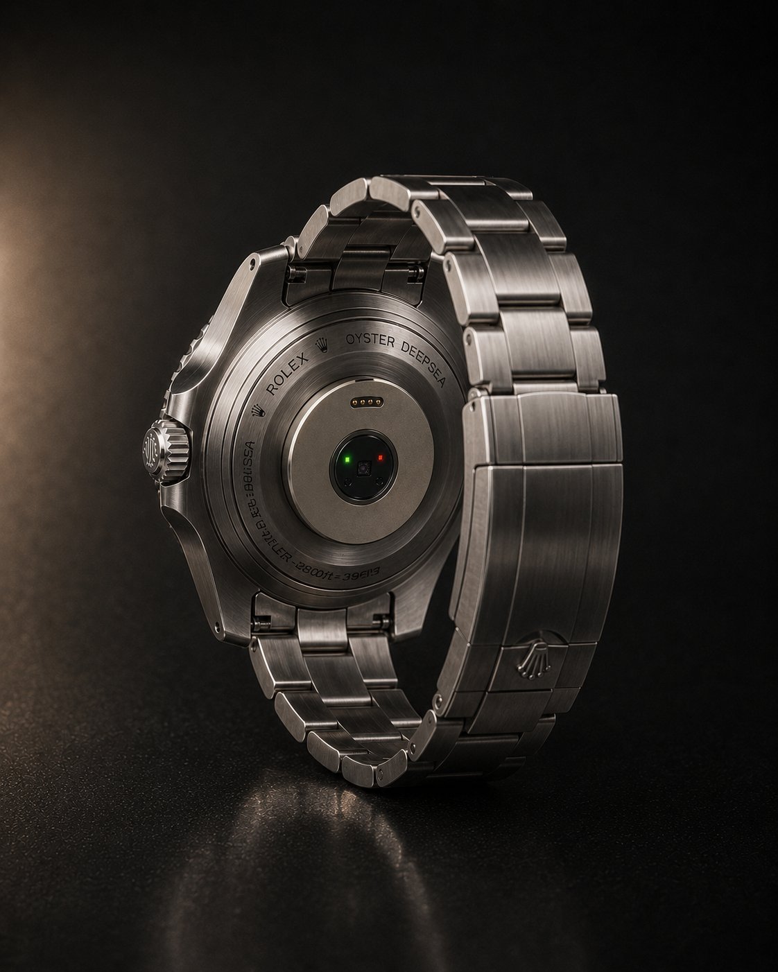 nestor module attached beneath a Rolex Deepsea caseback