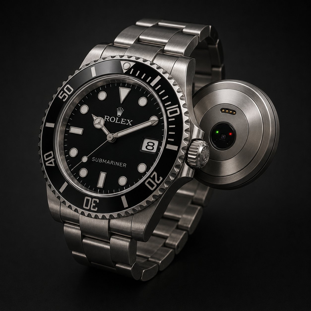 nestor module sensor side beside a Rolex Submariner